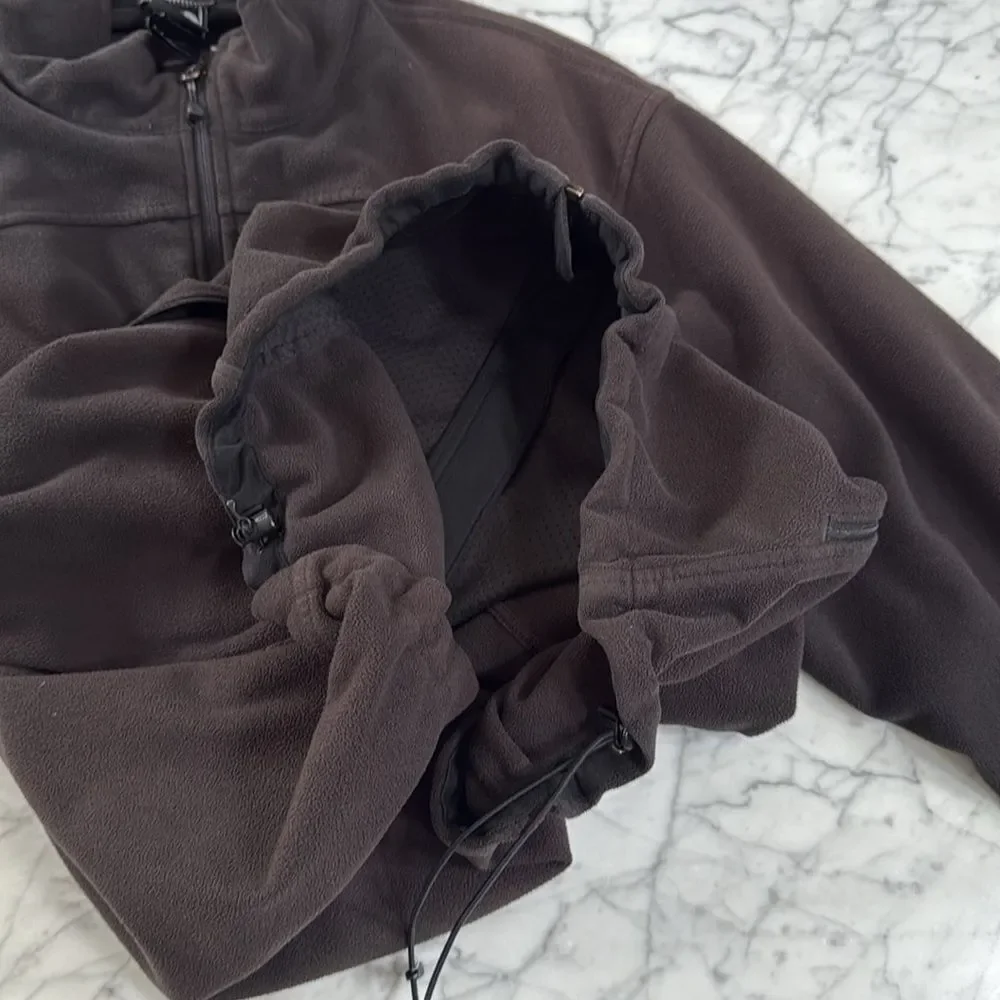 North Face Jacket Mens Fleece Full Zip Black Windwall - XL